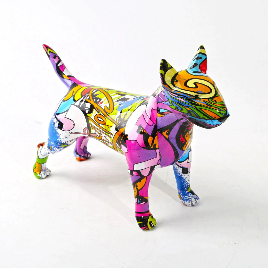 Bull Terrier Nordic Painted Statue