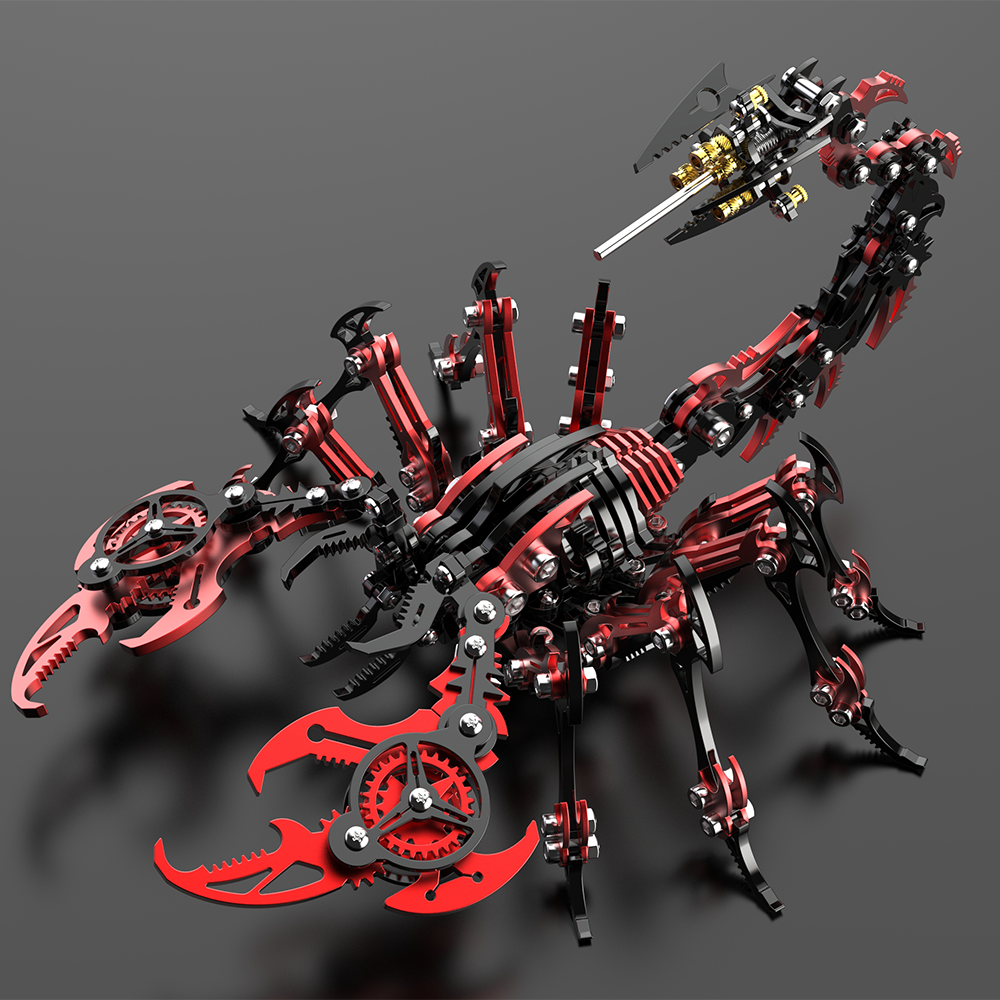 3D Mechanical Scorpion Metal Puzzle Red Black Model Kit