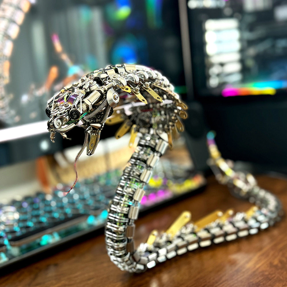 Steampunk Mechanical Cobra 3D Metal Puzzle Model Kit for Adults Snake Series