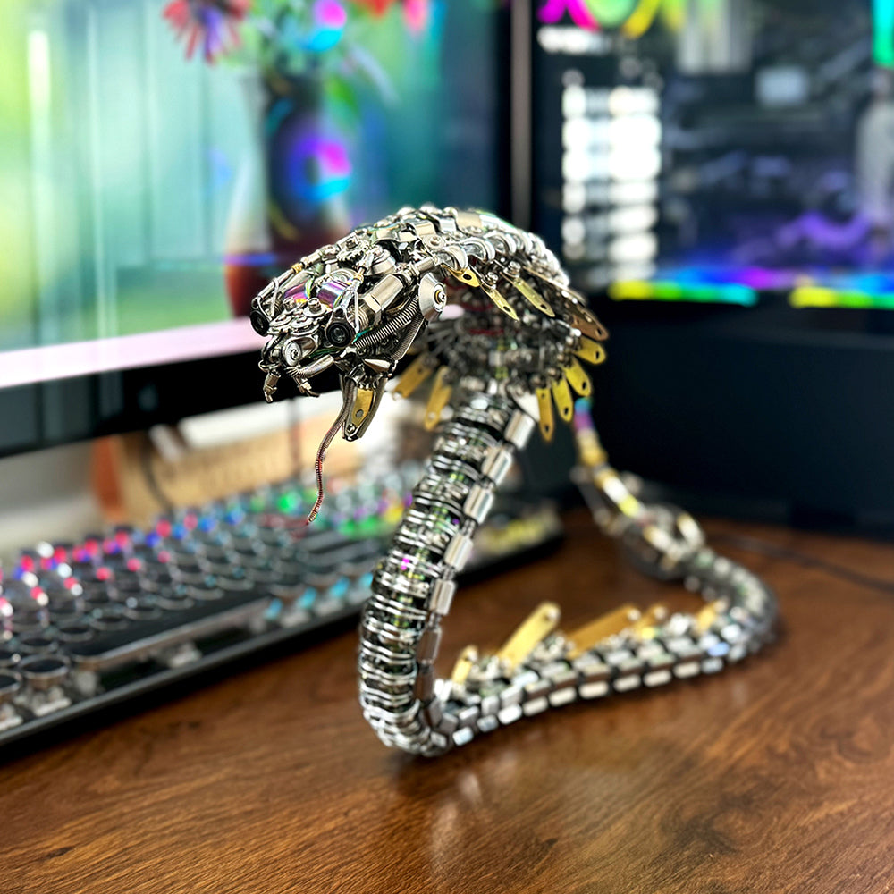 Steampunk Mechanical Cobra 3D Metal Puzzle Model Kit for Adults Snake Series