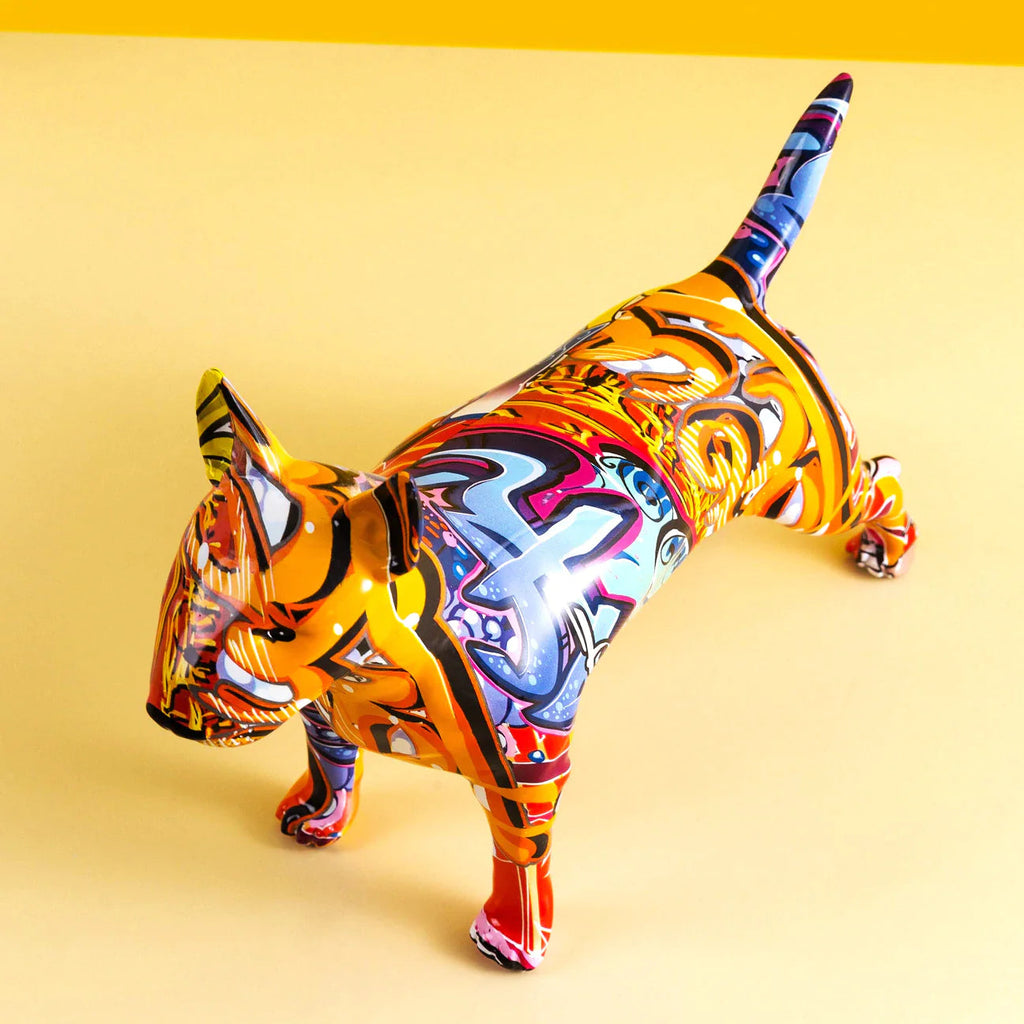 Bull Terrier Nordic Painted Statue