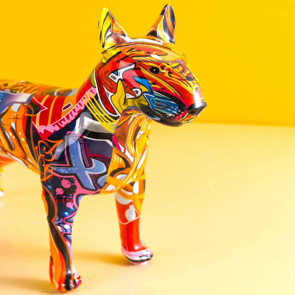 Bull Terrier Nordic Painted Statue