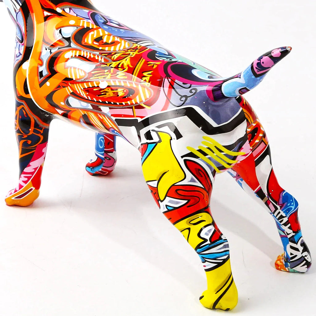 Bull Terrier Nordic Painted Statue