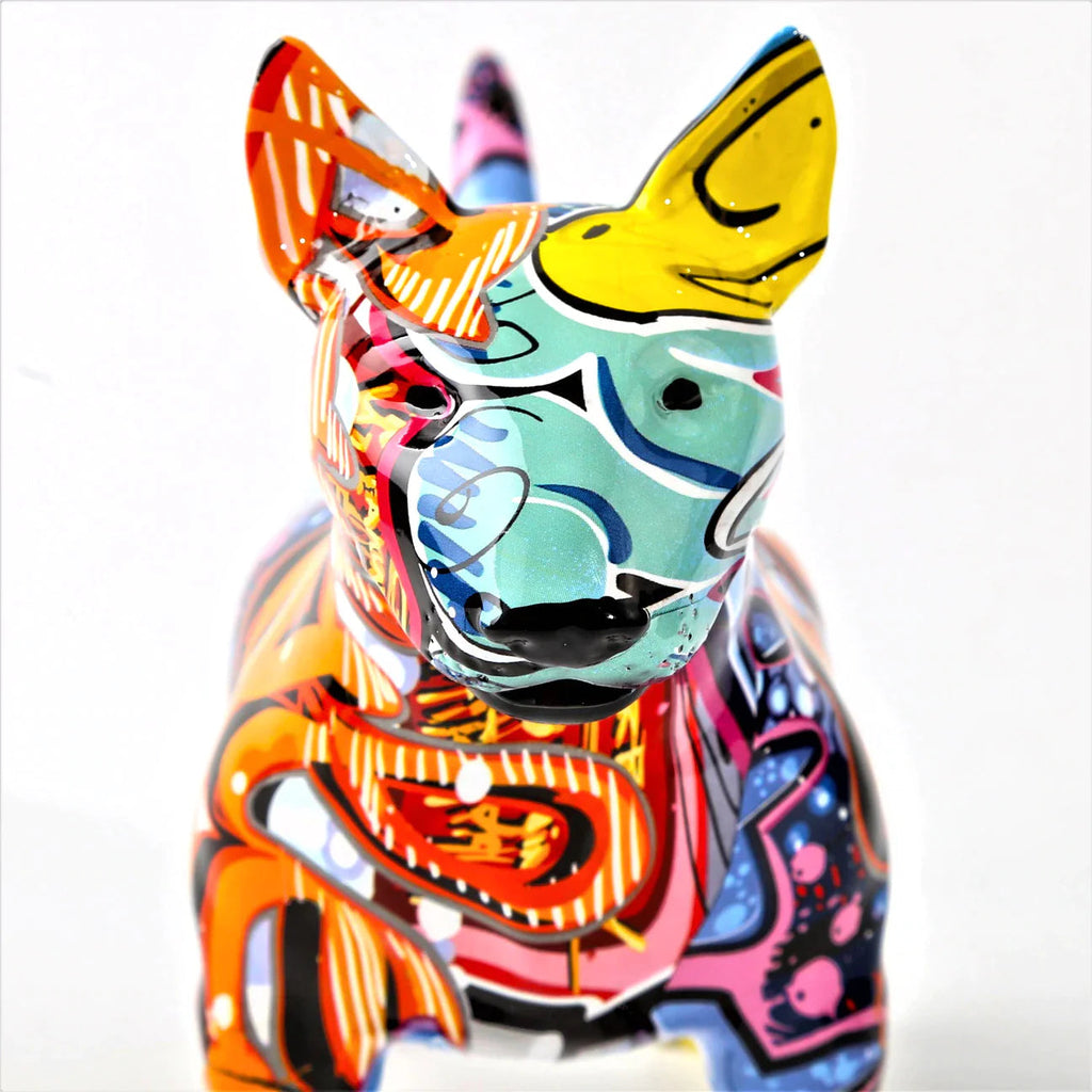 Bull Terrier Nordic Painted Statue