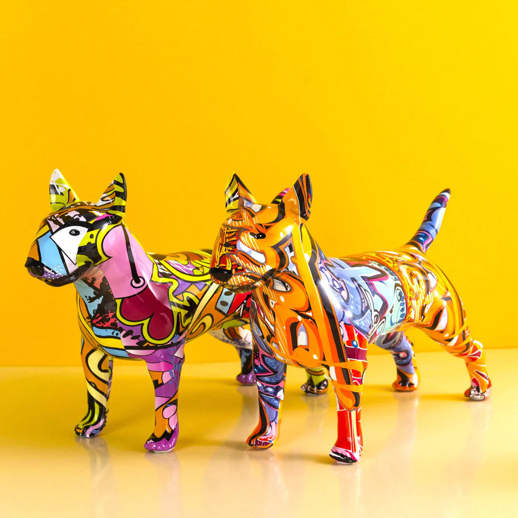 Bull Terrier Nordic Painted Statue