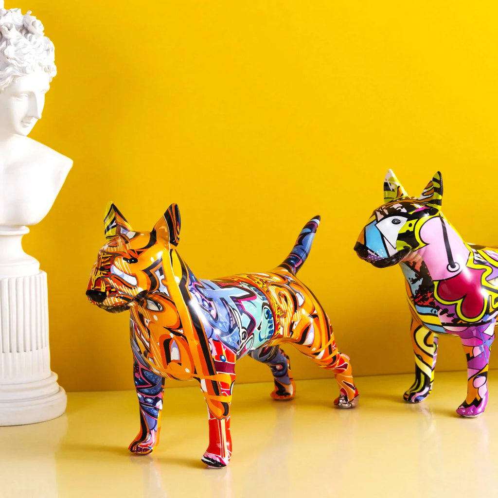 Bull Terrier Nordic Painted Statue