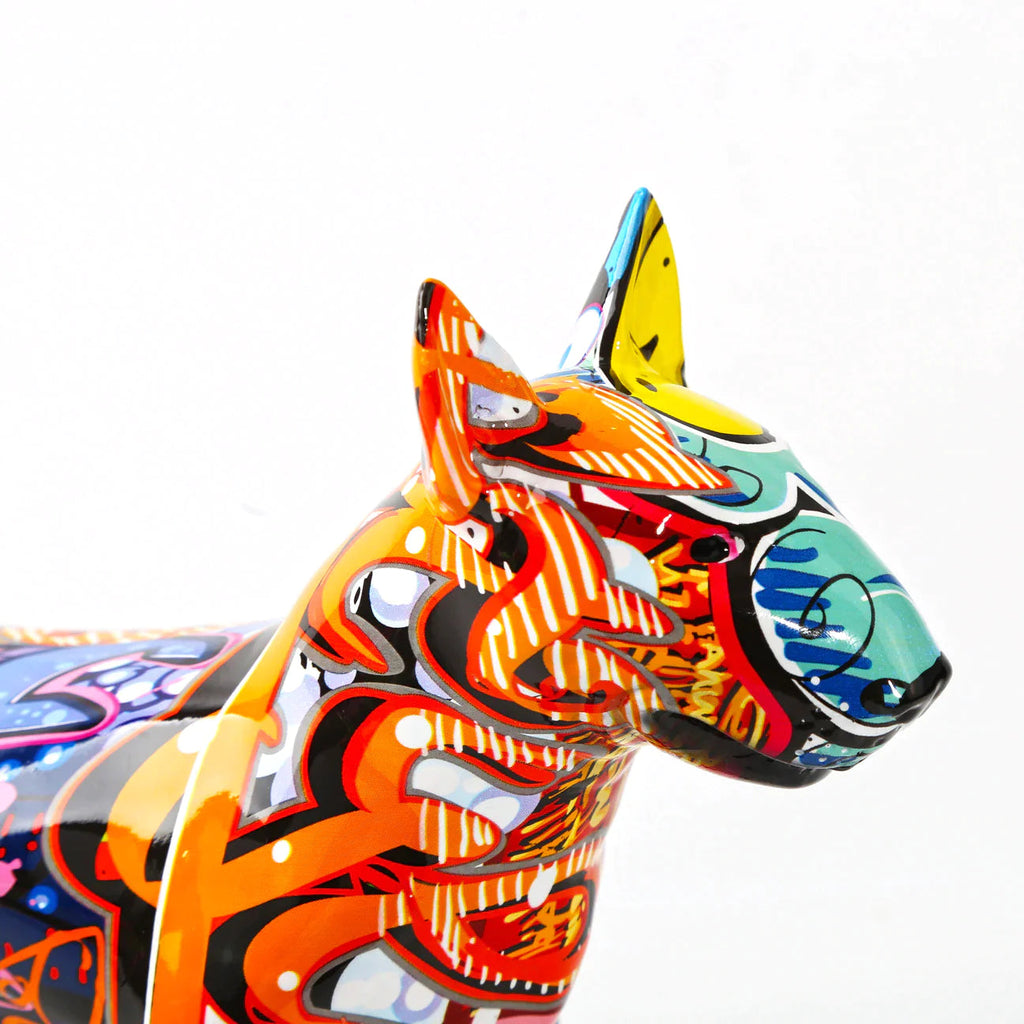 Bull Terrier Nordic Painted Statue