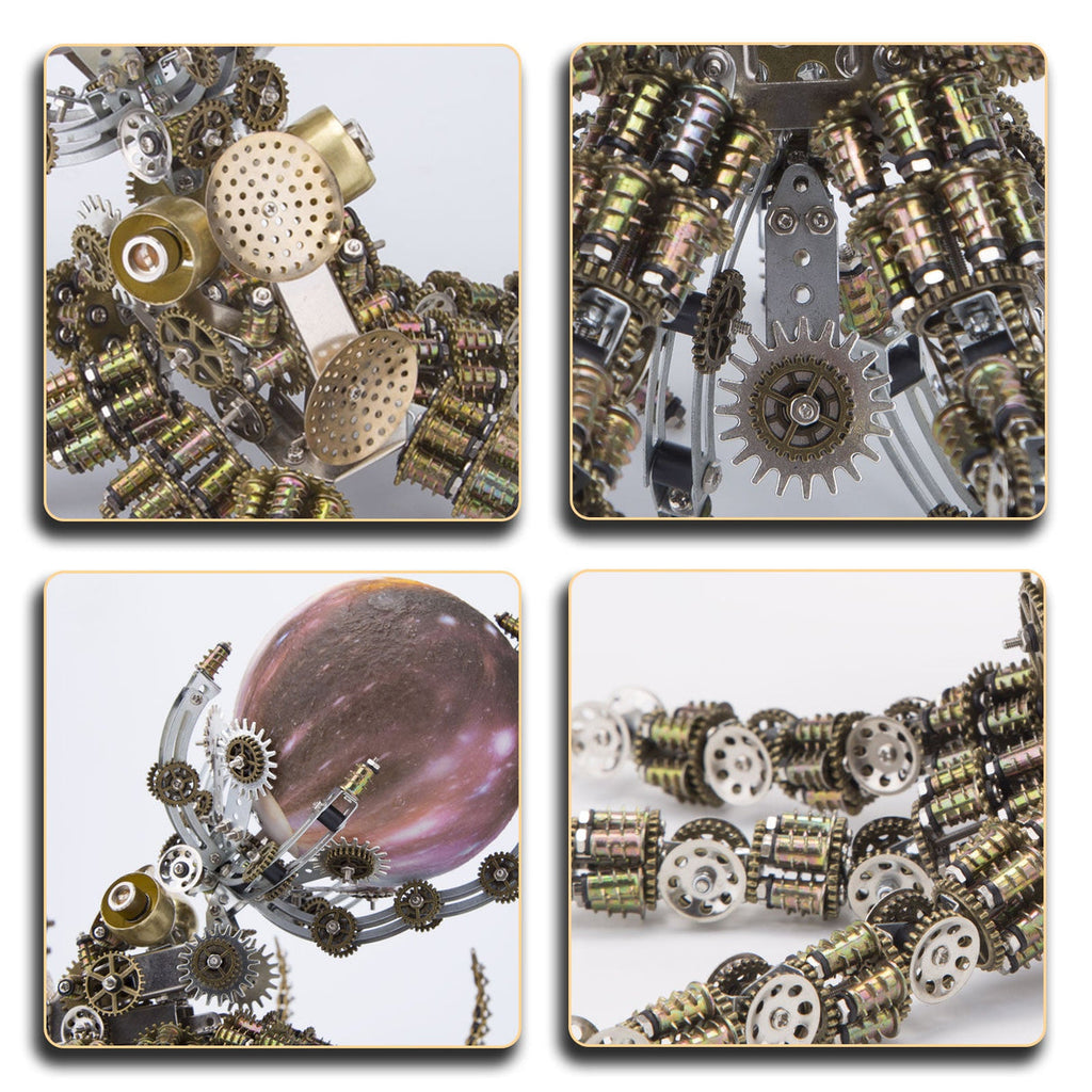 2400PCS+ Steampunk Mechanical Octopus Metal DIY 3D Model Kit