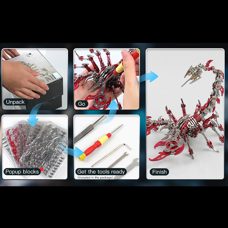 3D Scorpion Metal Puzzle Colorful Model Kit
