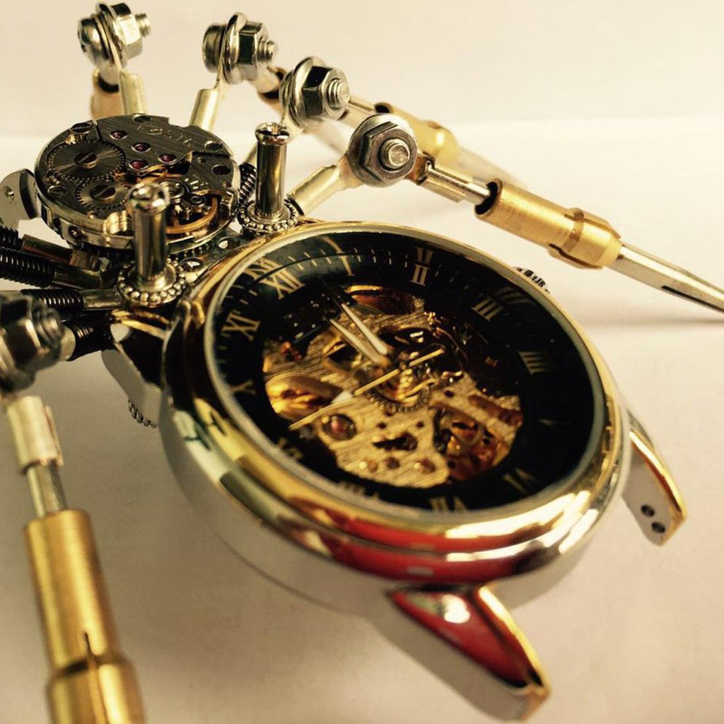 Steampunk DIY Assembly 3D Metal Mechanical Spider Clock Model Kit