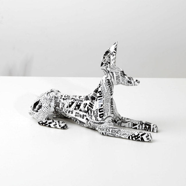 Doberman Pinscher Graffiti Painted Statue