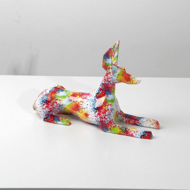 Doberman Pinscher Graffiti Painted Statue